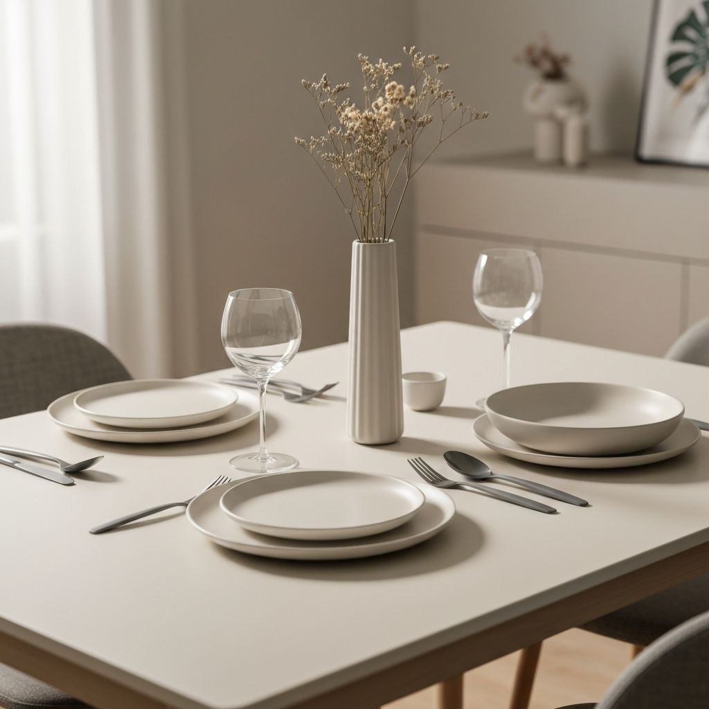 Tavolo preparato con stoviglie